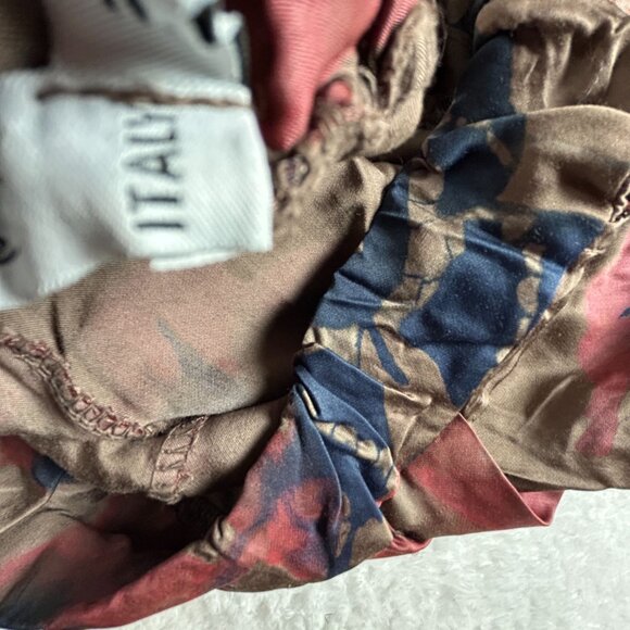 Nicole Womens Brown Floral Print Wide-Leg Pull-On Pants Medium Silk Blend Summer - Picture 4 of 12